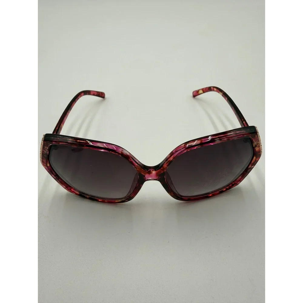 Southpole Sunglasses Womens OS Pink Tortoise Excellent Textured Gold Hinge